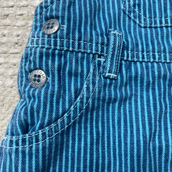 Vintage OshKosh B'Gosh Blue Pinstripe Overall Dress Jumper Baby Size 24 Months - Picture 3 of 7